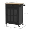 CARRELLO CUCINA CON CASSETTO ARMADIETTO REGOLABILE E PORTASCIUGAMANI IN LEGNO 67X48X86.5 CM NERO E ROVERE