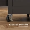 CARRELLO CUCINA CON CASSETTO ARMADIETTO REGOLABILE E PORTASCIUGAMANI IN LEGNO 67X48X86.5 CM NERO E ROVERE