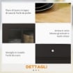 CARRELLO CUCINA CON CASSETTO ARMADIETTO REGOLABILE E PORTASCIUGAMANI IN LEGNO 67X48X86.5 CM NERO E ROVERE