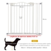 CANCELLETTO PER CANI ESTENSIBILE CON 2 BLOCCHI E CHIUSURA AUTOMATICA IN METALLO E PLASTICA 74-87X78 CM BIANCO