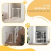 CANCELLETTO PER CANI ESTENSIBILE CON 2 BLOCCHI E CHIUSURA AUTOMATICA IN METALLO E PLASTICA 74-87X78 CM BIANCO