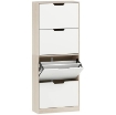 SCARPIERA SALVASPAZIO SLIM A 4 CASSETTI PER 20 PAIA DI SCARPE 62.5X26X156 CM, COLOR LEGNO E BIANCO