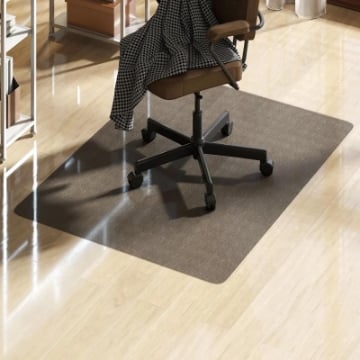 TAPPETINO SALVAPAVIMENTO 120X90 CM IN PLASTICA NERA TRASPARENTE PER SEDIA DA UFFICIO