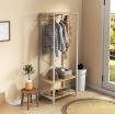 MOBILE APPENDIABITI 2 IN 1 CON RIPIANO A 2 LIVELLI, IN ACCIAIO E TRUCIOLATO, 60X40X167.5 CM