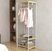 MOBILE APPENDIABITI 2 IN 1 CON RIPIANO A 2 LIVELLI, IN ACCIAIO E TRUCIOLATO, 60X40X167.5 CM