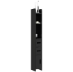 COLONNA BAGNO CON MENSOLE E ARMADIETTI MOBILE ALTO SALVASPAZIO IN LEGNO 15X17X120 CM NERO