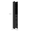 COLONNA BAGNO CON MENSOLE E ARMADIETTI MOBILE ALTO SALVASPAZIO IN LEGNO 15X17X120 CM NERO