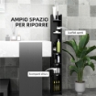 COLONNA BAGNO CON MENSOLE E ARMADIETTI MOBILE ALTO SALVASPAZIO IN LEGNO 15X17X120 CM NERO