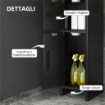 COLONNA BAGNO CON MENSOLE E ARMADIETTI MOBILE ALTO SALVASPAZIO IN LEGNO 15X17X120 CM NERO