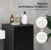 MOBILETTO BAGNO IN TRUCIOLATO CON CASSETTO E ARMADIETTO A 2 LIVELLI REGOLABILI, 30X30X82 CM, NERO E GRIGIO