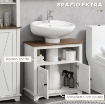 MOBILE BAGNO SOTTO LAVABO CON ARMADIETTO A 2 ANTE E RIPIANO APERTO, IN TRUCIOLATO, 60X30X60 CM