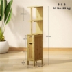 COLONNA BAGNO CON RIPIANI APERTI E ARMADIETTI CON ANTE MAGNETICHE, 18X30X120 CM, COLORE LEGNO