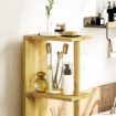 COLONNA BAGNO CON RIPIANI APERTI E ARMADIETTI CON ANTE MAGNETICHE, 18X30X120 CM, COLORE LEGNO