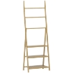 SCAFFALE BAGNO 3 RIPIANI CON PORTA ASCIUGAMANI A 3 BARRE AUTOPORTANTE E PIEGHEVOLE IN LEGNO DI BAMBÙ