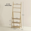 SCAFFALE BAGNO 3 RIPIANI CON PORTA ASCIUGAMANI A 3 BARRE AUTOPORTANTE E PIEGHEVOLE IN LEGNO DI BAMBÙ