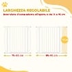 CANCELLETTO PER CANI A LARGHEZZA REGOLABILE CON DOPPIO BLOCCO, IN ACCIAIO E ABS, 76X75-95 CM, BIANCO