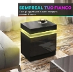 COMODINO LED A 16 COLORI E 4 MODALITÀ CON 2 CASSETTI, IN LEGNO, 45X35X52 CM, NERO