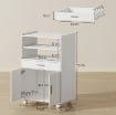 MOBILE MICROONDE IN LEGNO CON CASSETTO, ARMADIETTO A 2 ANTE E 2 RIPIANI, 59X40X92 CM, BIANCO