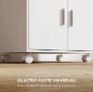 MOBILE MICROONDE IN LEGNO CON CASSETTO, ARMADIETTO A 2 ANTE E 2 RIPIANI, 59X40X92 CM, BIANCO