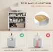 MOBILE SOTTO LAVABO BAGNO CON RIPIANO INTERNO REGOLABILE E RIPIANO APERTO, IN LEGNO, 60X33X63 CM, BIANCO
