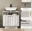 MOBILE SOTTO LAVABO BAGNO CON RIPIANO INTERNO REGOLABILE E RIPIANO APERTO, IN LEGNO, 60X33X63 CM, BIANCO