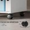 MOBILE PORTA STAMPANTE CON RUOTE E 2 RIPIANI APERTI IN LEGNO, 40X35X55.5 CM, BIANCO