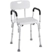 SEDIA PER DOCCIA IN ALLUMINIO CON ALTEZZA REGOLABILE E PIEDINI ANTISCIVOLO 51.5X51.5X71-84CM BIANCO