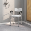 SEDIA PER DOCCIA IN ALLUMINIO CON ALTEZZA REGOLABILE E PIEDINI ANTISCIVOLO 51.5X51.5X71-84CM BIANCO