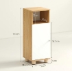 MOBILETTO BAGNO SALVASPAZIO CON ARMADIETTO A 2 RIPIANI E VANO APERTO, 30X30X79.7 CM, BIANCO E LEGNO