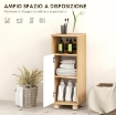 MOBILETTO BAGNO SALVASPAZIO CON ARMADIETTO A 2 RIPIANI E VANO APERTO, 30X30X79.7 CM, BIANCO E LEGNO