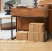 CONSOLLE DA INGRESSO MINIMAL CON CASSETTO, IN LEGNO E ACCIAIO, 80X30X76 CM, COLOR LEGNO E NERO