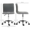 SEDIA DA UFFICIO ERGONOMICA IN PELLE PU CON ALTEZZA REGOLABILE SEDUTA GIREVOLE E RUOTE GRIGIO SCURO