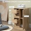 MOBILE BAGNO CON 4 CASSETTI, ARMADIETTO A 2 LIVELLI E MANIGLIE RITAGLIATE, IN TRUCIOLATO, 54X29X83 CM