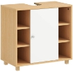 MOBILE SOTTOLAVABO BAGNO CON ARMADIETTO A 2 ANTE SOFT-CLOSE E 6 RIPIANI APERTI, 60X33X57CM, BIANCO