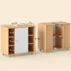 MOBILE SOTTOLAVABO BAGNO CON ARMADIETTO A 2 ANTE SOFT-CLOSE E 6 RIPIANI APERTI, 60X33X57CM, BIANCO