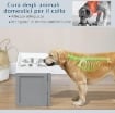 CIOTOLE PER CANI RIALZATE IN ACCIAIO INOX E LEGNO CON CASSETTO, 60X30X36CM, GRIGIO