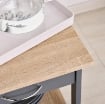CARRELLO DA CUCINA PORTAVIVANDE CON CASSETTO, 2 RIPIANI E VASSOIO ESTRAIBILE, 37X37X76CM, GRIGIO