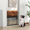 CANCELLETTO PER CANI ESTENSIBILE E REGOLABILE PER SCALE E PORTE, IN ACCIAIO E ABS, 75-85X76 CM, NERO