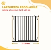 CANCELLETTO PER CANI ESTENSIBILE E REGOLABILE PER SCALE E PORTE, IN ACCIAIO E ABS, 75-85X76 CM, NERO