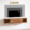 MOBILE PORTA TV FINO 50" SOSPESO CON PRESE DI CORRENTE, USB E TIPO C, CASSETTO E RIPIANI, 120X24X22.4 CM, NOCE