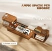MOBILE PORTA TV FINO 50" SOSPESO CON PRESE DI CORRENTE, USB E TIPO C, CASSETTO E RIPIANI, 120X24X22.4 CM, NOCE
