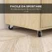 CARRELLO DA CUCINA IN TRUCIOLATO CON RIPIANO APERTO, ARMADIETTO A 2 ANTE E SCAFFALE LATERALE, 75X40X80.5 CM