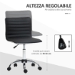 SEDIA DA UFFICIO ERGONOMICA IN PELLE PU CON ALTEZZA REGOLABILE SEDUTA GIREVOLE E RUOTE NERO