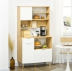 DISPENSA DA CUCINA IN TRUCIOLATO CON ARMADIETTI, CASSETTI, RIPIANI REGOLABILI E APPENDINO, 93X40X180 CM