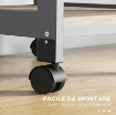 CARRELLO DA CUCINA CON CASSETTO, 2 VASSOI ESTRAIBILI E RIPIANO FISSO, IN LEGNO DI PINO E MDF, 37X37X76 CM