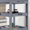 CARRELLO DA CUCINA CON CASSETTO, 2 VASSOI ESTRAIBILI E RIPIANO FISSO, IN LEGNO DI PINO E MDF, 37X37X76 CM