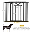 CANCELLETTO PER CANI CON 4 VITI REGOLABILI E NASTRO ADESIVO, IN METALLO E PLASTICA, 74-100X76 CM, NERO