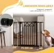 CANCELLETTO PER CANI CON 4 VITI REGOLABILI E NASTRO ADESIVO, IN METALLO E PLASTICA, 74-100X76 CM, NERO