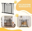CANCELLETTO PER CANI CON 4 VITI REGOLABILI E NASTRO ADESIVO, IN METALLO E PLASTICA, 74-100X76 CM, NERO