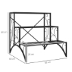 SCAFFALE PORTA PIANTE A 3 LIVELLI A SCALETTA PER INTERNO ED ESTERNO IN METALLO 60X60X60 CM NERO